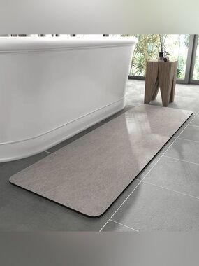 Bath Mat Rug-Rubber Backing Non Slip Quick Dry Absorbent Thin 17"x59"